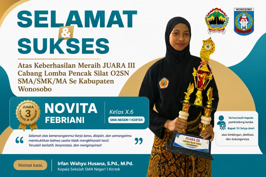 SELAMAT DAN SUKSES ATAS JUARA 3 LOMBA PENCAK SILAT O2SN 2026